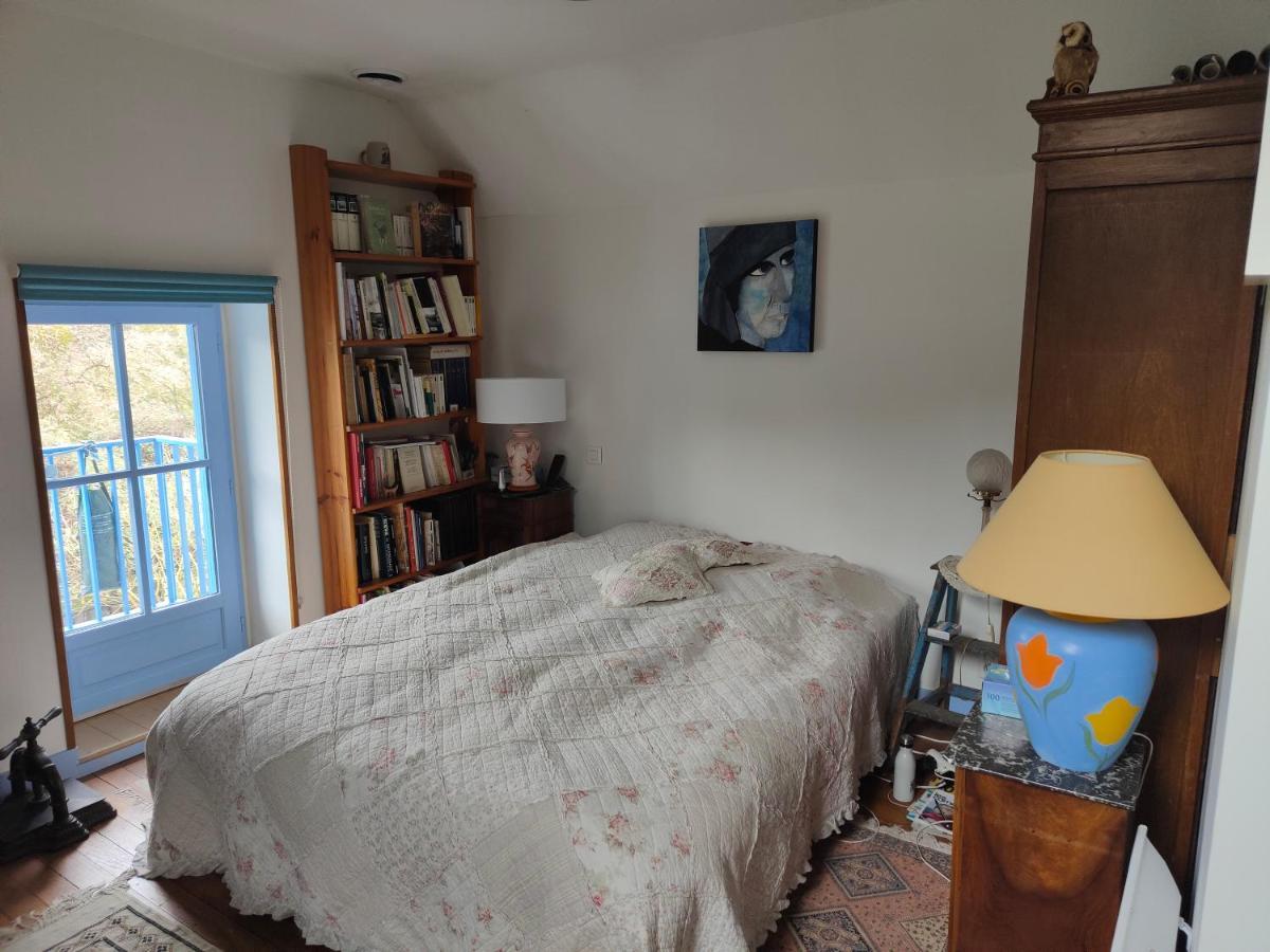 蒙卢索卢瓦尔La Maison Bleue De Husseau Ancienne Ferme Semi-Troglodytique 18E Siecle别墅 外观 照片