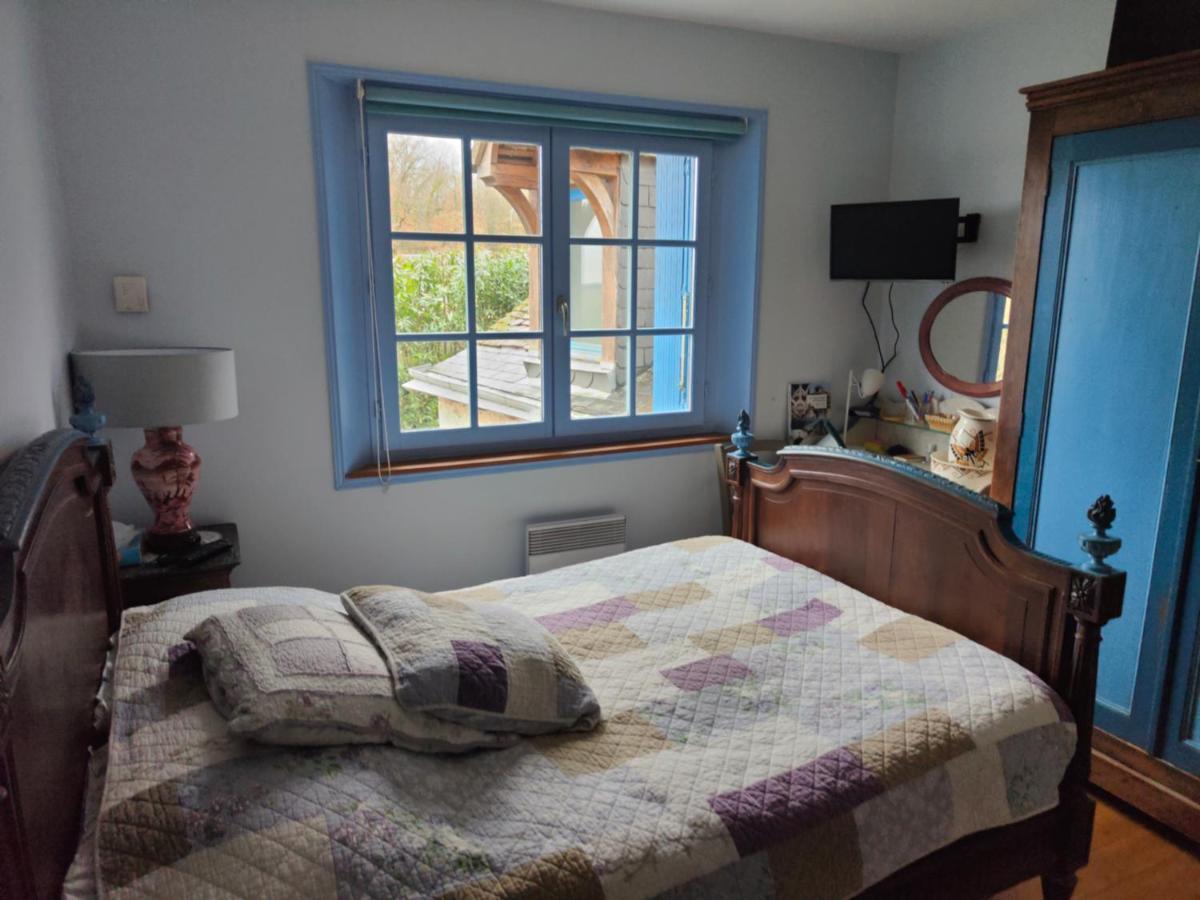 蒙卢索卢瓦尔La Maison Bleue De Husseau Ancienne Ferme Semi-Troglodytique 18E Siecle别墅 外观 照片