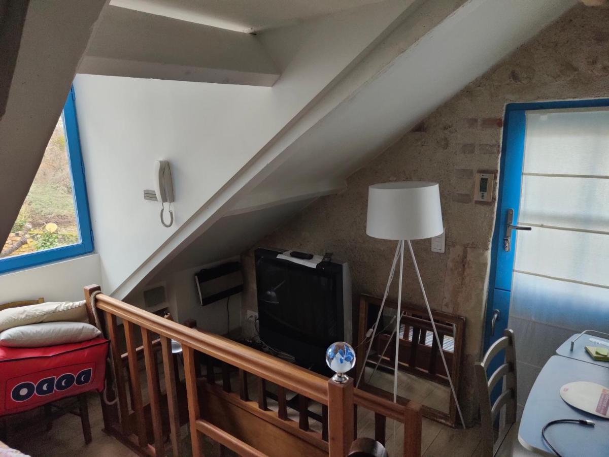 蒙卢索卢瓦尔La Maison Bleue De Husseau Ancienne Ferme Semi-Troglodytique 18E Siecle别墅 外观 照片