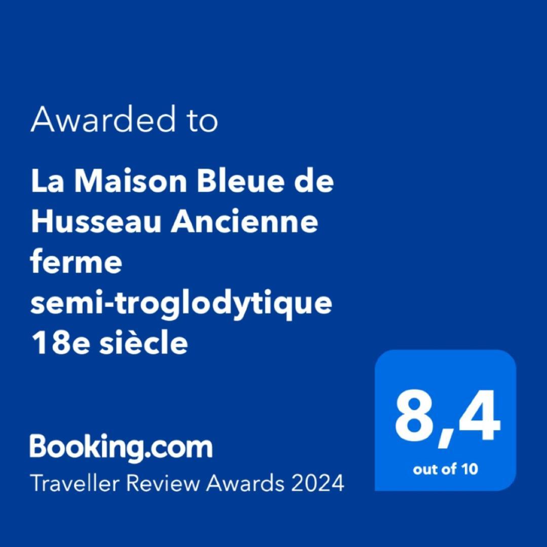 蒙卢索卢瓦尔La Maison Bleue De Husseau Ancienne Ferme Semi-Troglodytique 18E Siecle别墅 外观 照片