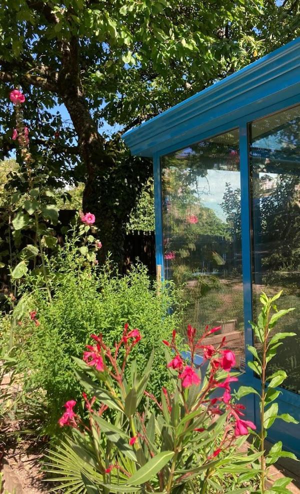 蒙卢索卢瓦尔La Maison Bleue De Husseau Ancienne Ferme Semi-Troglodytique 18E Siecle别墅 外观 照片